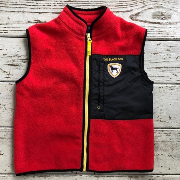 THE BLACK DOG red zippered fleece vest/kids M - Picture 1 of 4